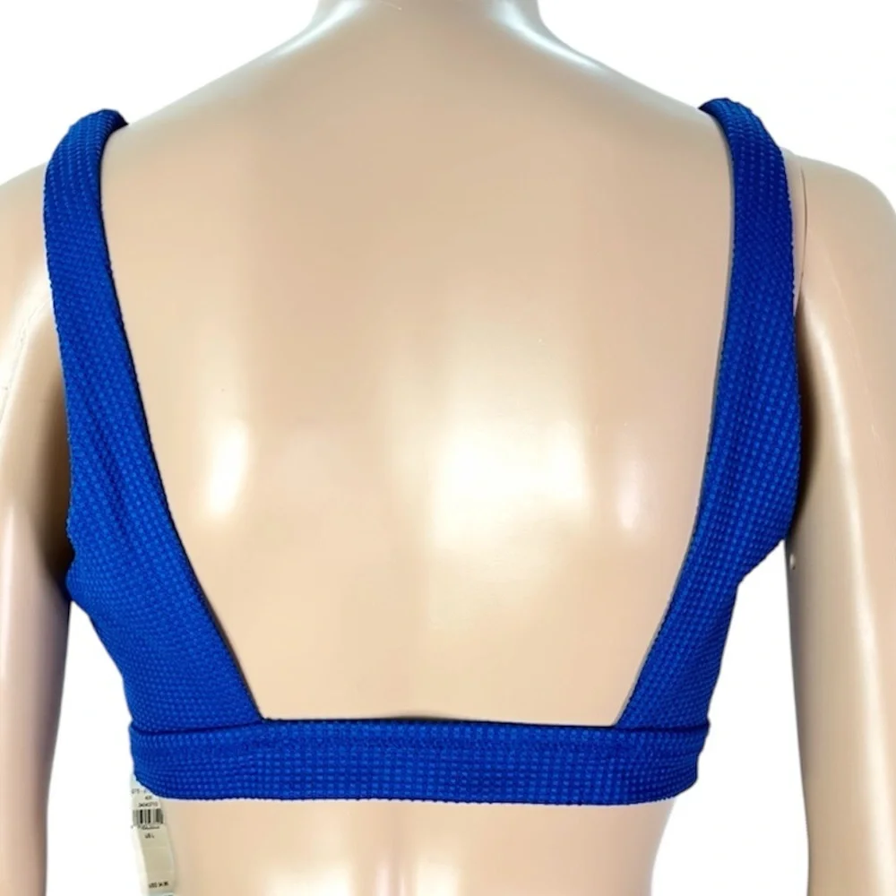 New Aerie Textured Blue Minimalist Pullover Padded Bralette